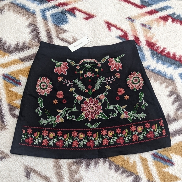 Francesca's Collections Dresses & Skirts - Black Medium Embroidered Skirt
